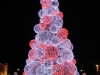 outdoor globe light Christmas tree
